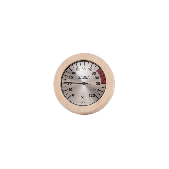 Sauna Thermometer mit rundem Holzrahmen 170mm