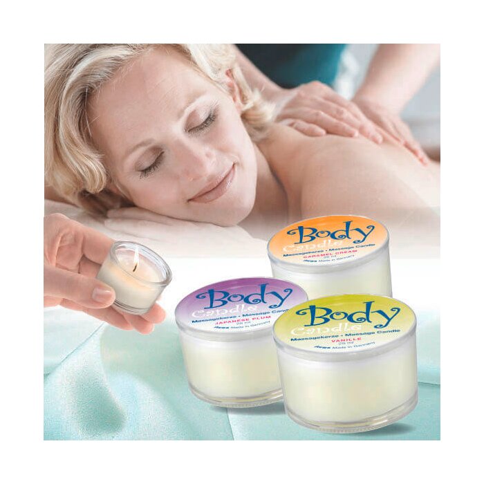 Body Candle Massagekerze - Aqua Rose/ Peach/ Vanille/... 25/ 50/ 115ml
