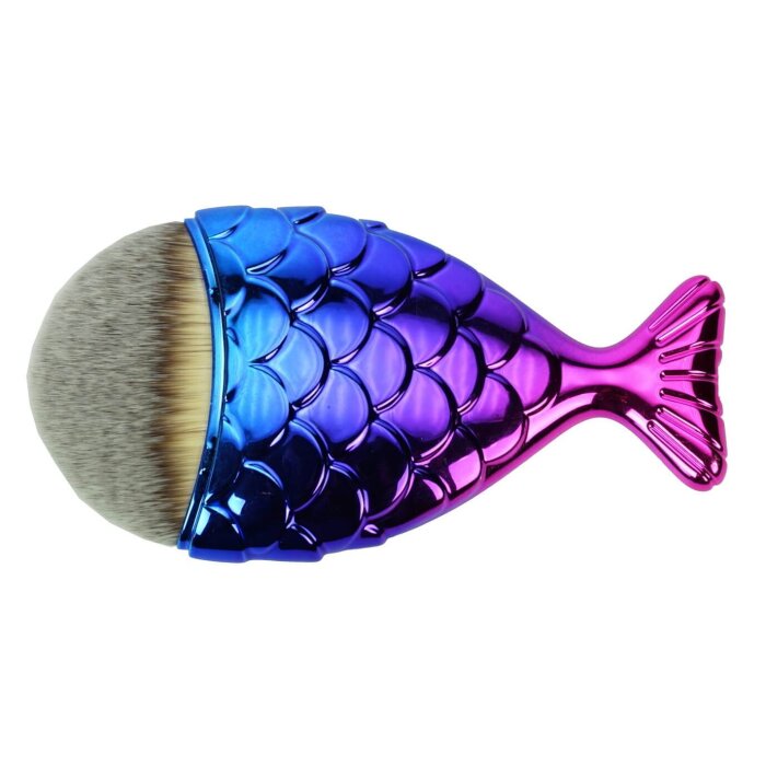 Davartis - Make-up Pinsel in Fisch-Form - blau/grn - blau/pink - gold
