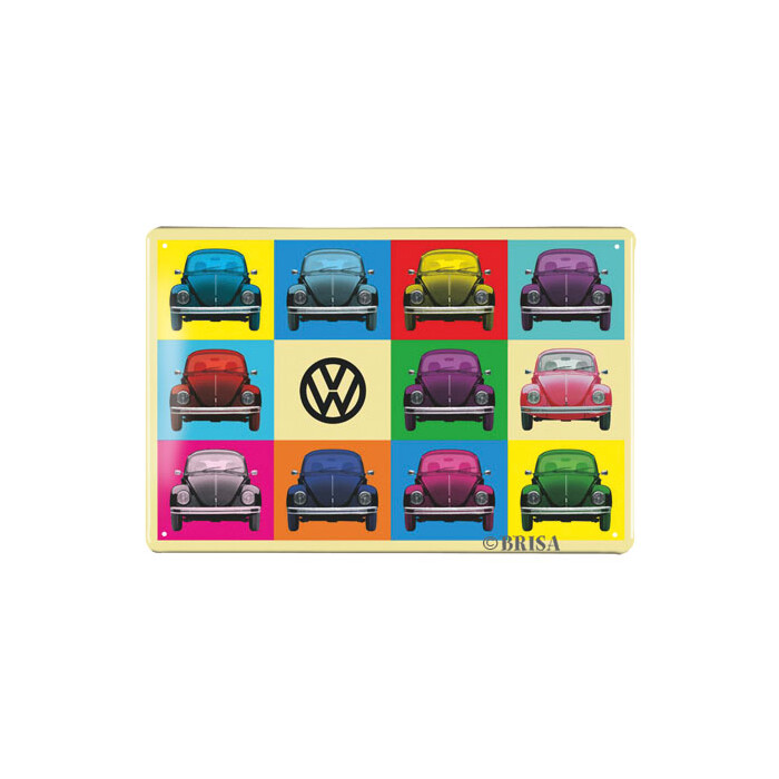 VW Kfer Blechschild 30x20cm Multicolor