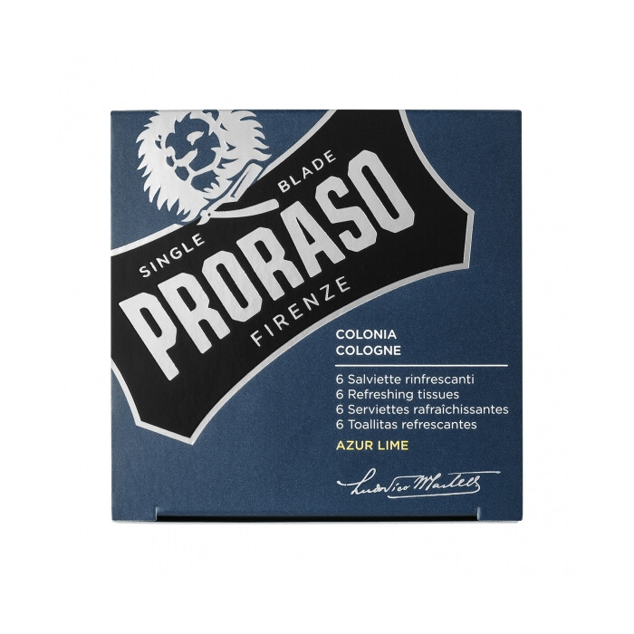Proraso - Azur Lime - SINGLE BLADE - Erfrischungstcher - 6 Stk.
