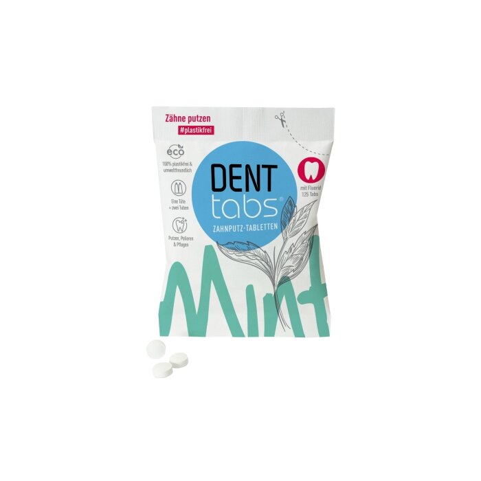 Denttabs - Zahnputztabletten Mint mit Fluorid - 125 Stk.