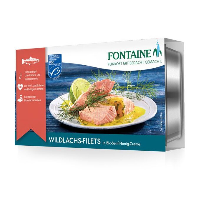 Fontaine - Wildlachsfilet in Bio Senf-Honig-Creme