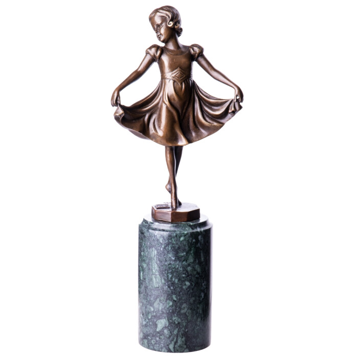 Art Deco Bronzefigur Ballerina Mdchen 1 nach Ferdinand Preiss - auf Marmorsockel