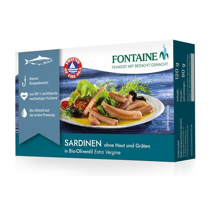 Fontaine - Sardinen in Bio Olivenl - ohne Haut & Grten