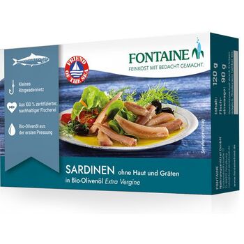 Fontaine - Sardinen in Bio Olivenl - ohne Haut & Grten