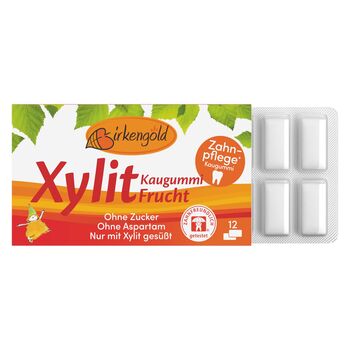 Birkengold - Xylit Kaugummi Frucht - 12 Dragees