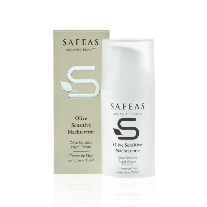 safeas - Olive Sensitive Nachtcreme - 30ml Olivenblätter & Hafer