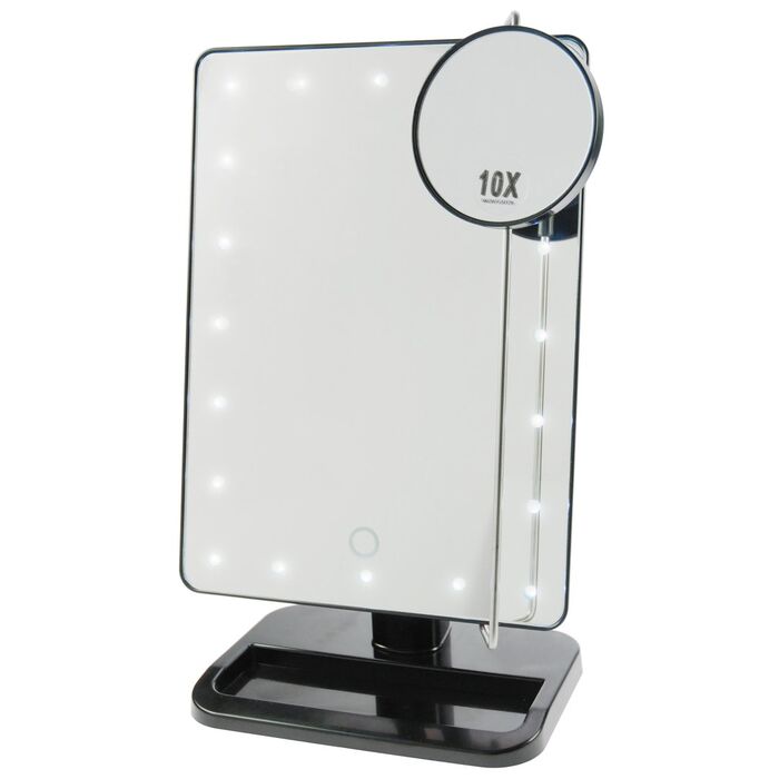 Kosmetik Stellspiegel mit LED Beleuchtung dimmbar 10-fach Vergrößerung
