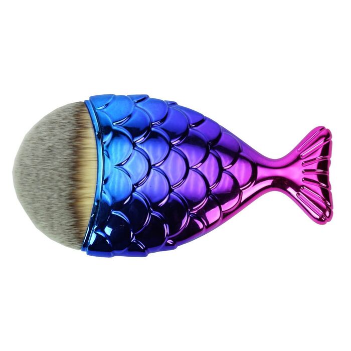 Davartis - Make-up Pinsel in Fisch-Form - blau/grün - blau/pink - gold