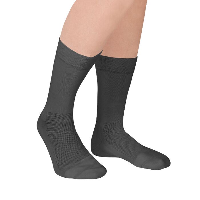 FußGut - Socken Venenfreund für Sie und Ihn 2 Paar im Set - schwarz/grau/beige