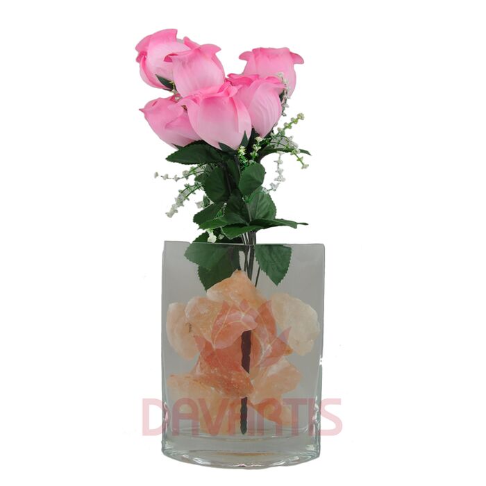Davartis - Kunstrosen Strauß - mit Stiel ca. 32cm - Farbe Rosa