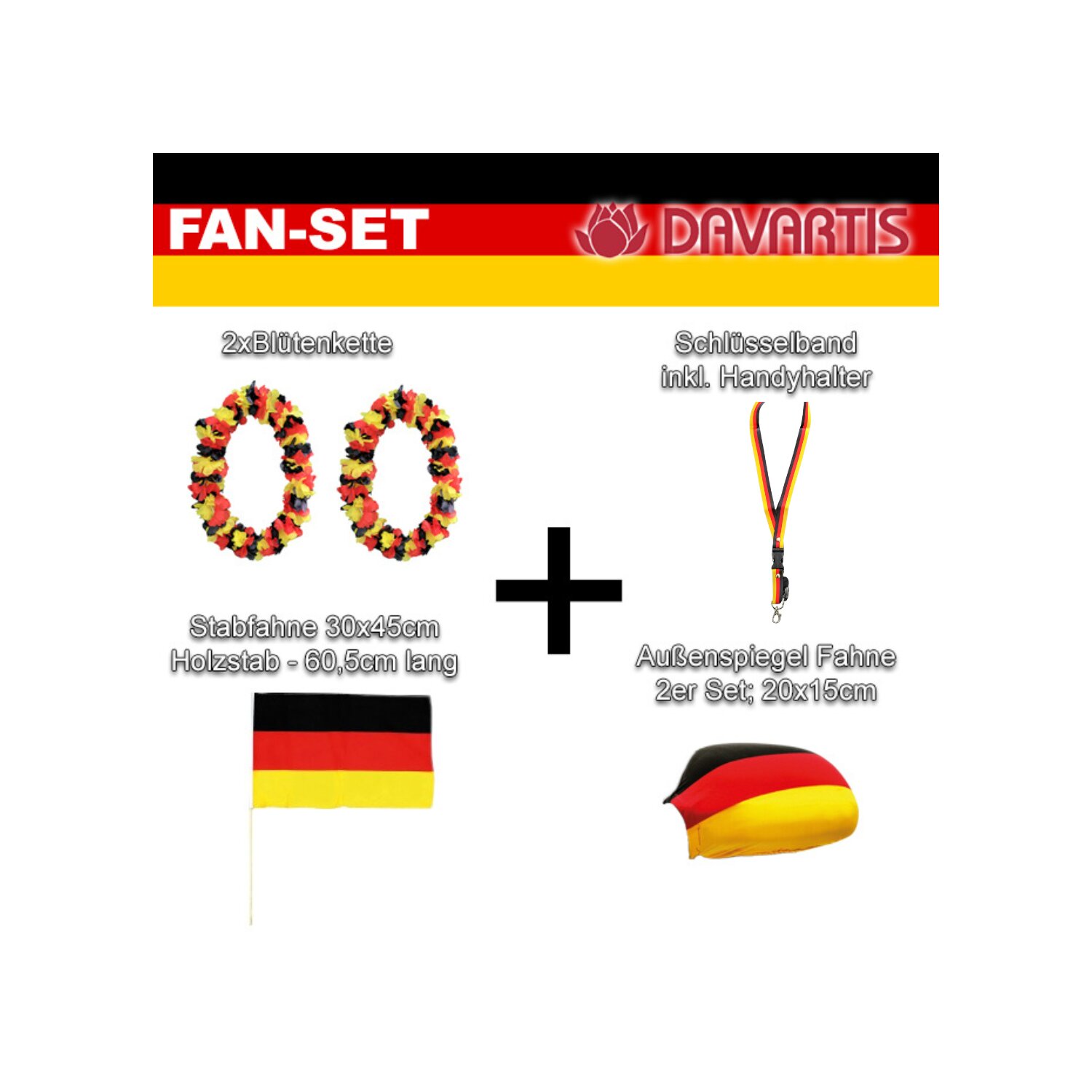 Deutschland EM / WM Fan-Set 6-teilig (Fanartikel)