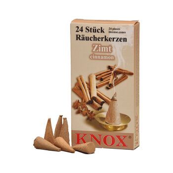 Knox - Räucherkerzen 24 Stk. - Zimt / cinnamon, Höhe 3cm