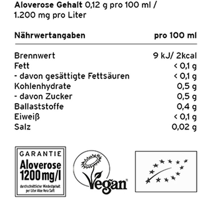 Santaverde - aloepur 100% Bio Aloe Vera Direktsaft - 3x 330ml