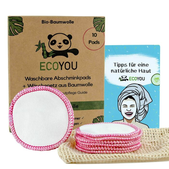 EcoYou - Abschminkpads pink im Wäschenetz - 10er Pack