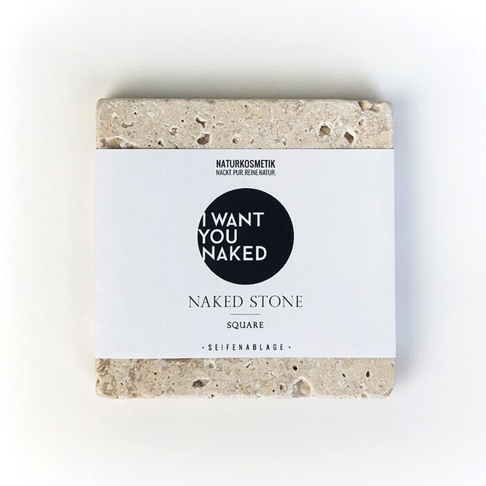 I want you naked - NAKED SOAPSTONE SQUARE, Seifenablage aus Naturstein