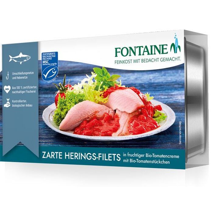 Fontaine - Zarte Heringsfilets in Bio Tomatencreme