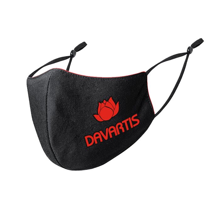 Davartis - Behelfsmaske / Gesichtsmaske - 2-lagig mit elastischen Ohrbandverstellern