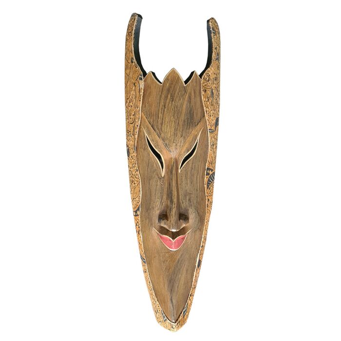 Davartis - Wandobjekt Afrikanische Maske - Braun mit hellem Muster