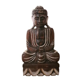Davartis - Krftiger Deko Buddha aus Holz - sitzend #2
