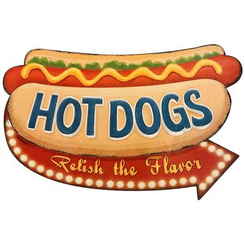 DekoDepot - Geprgtes Blechschild - Hot Dogs