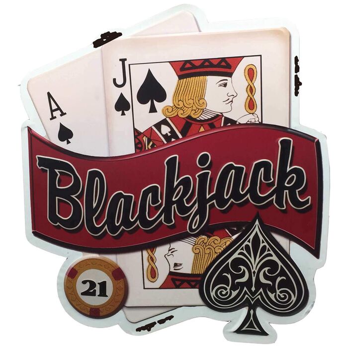 DekoDepot - Geprägtes Blechschild - Blackjack