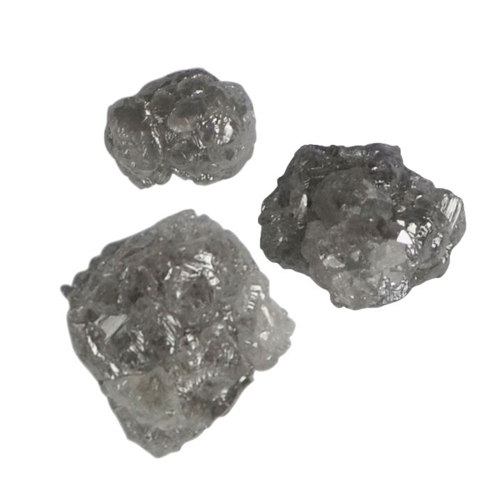 3er Set Rohdiamanten mit Zertifikat - Diamantkristall