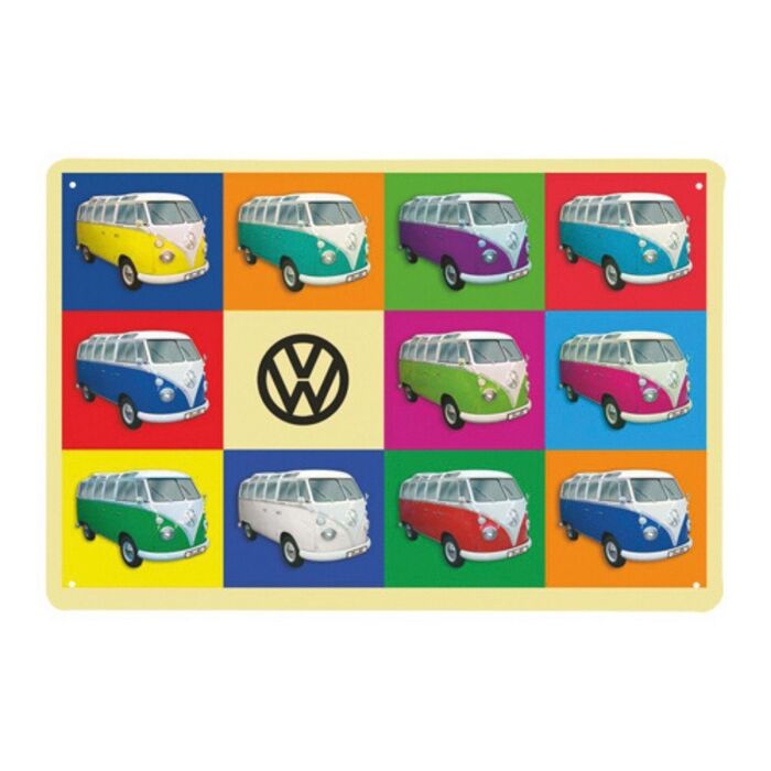 Vento - VW T1 Bus Blechschild - Multicolor