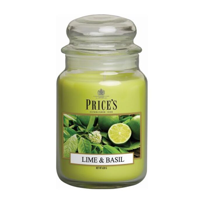Prices Candles - Duftkerze Lime & Basil - 630g Bonbonglas