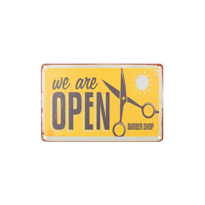 Davartis - Blechschild - Barber Shop We Are Open
