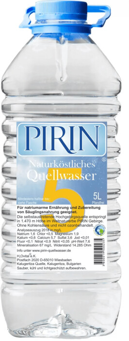 Pirin Naturkstliches Quellwasser - 1x 5,0 Liter