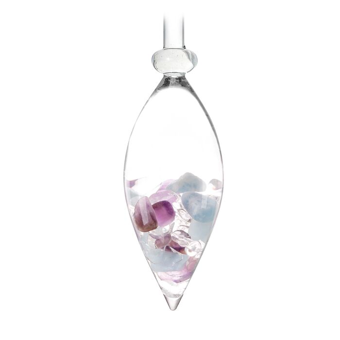 VitaJuwel - Edelsteinstab Flower of Life - Amethyst, Aquamarin, Bergkristall