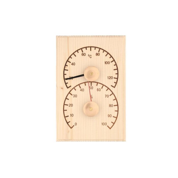4Living - Sauna Thermometer und Hygrometer aus Kiefer