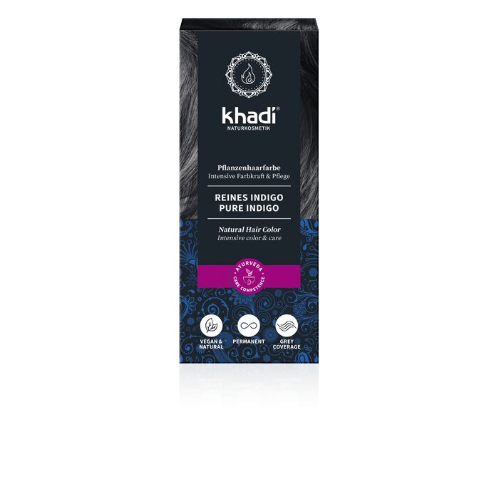 Khadi - Haarfarbe Indigo Schwarz - 100g Pflanzenhaarfarbe