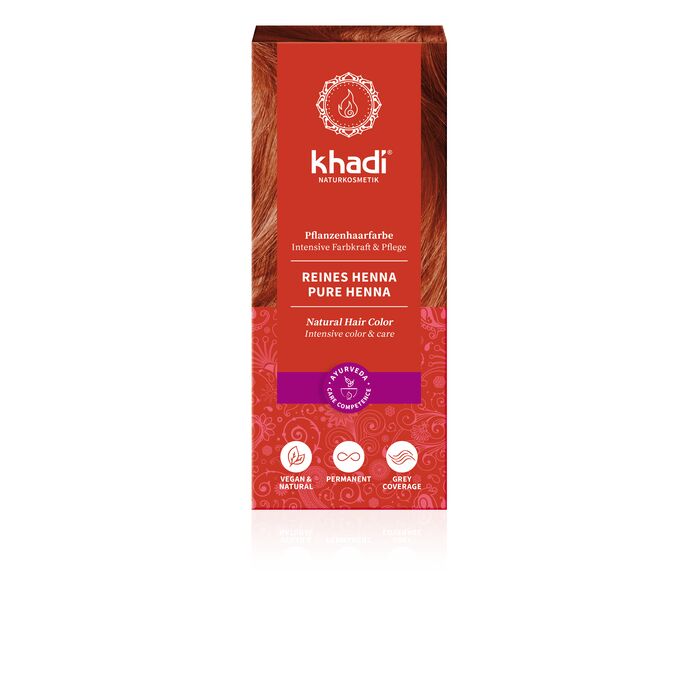 Khadi - Haarfarbe reines Henna - 100g Pflanzenhaarfarbe