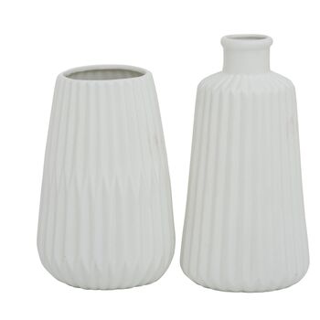 Porzellan Vase Esko - weiß 2er Set skandinavisch