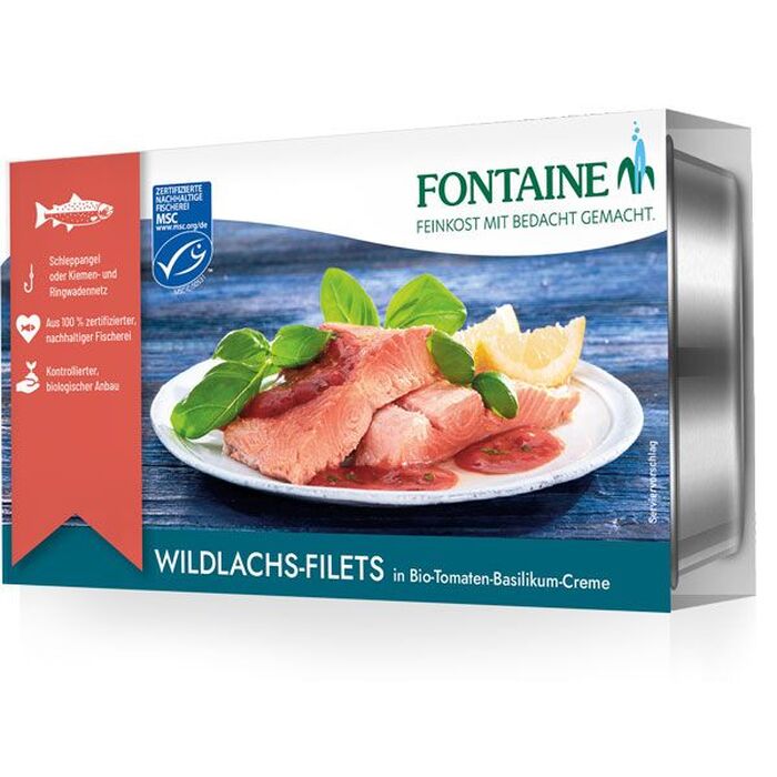 Fontaine - Wildlachsfilet in Bio Tomaten-Basilikum-Creme