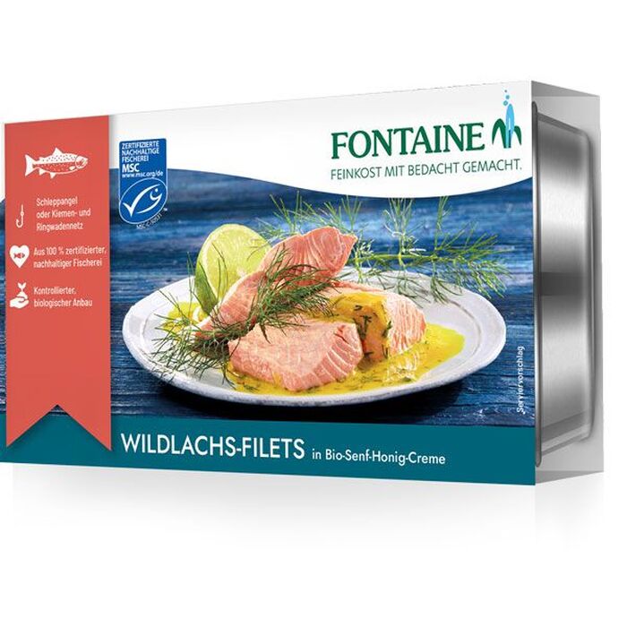 Fontaine - Wildlachsfilet in Bio Senf-Honig-Creme