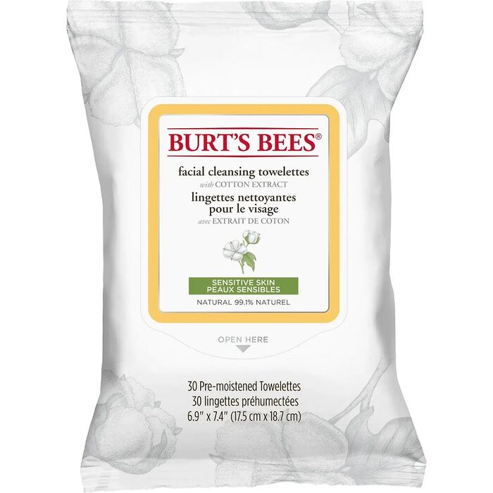 Burts Bees - Sensitive Cleansing Towelettes - 30 Stück Feuchttücher