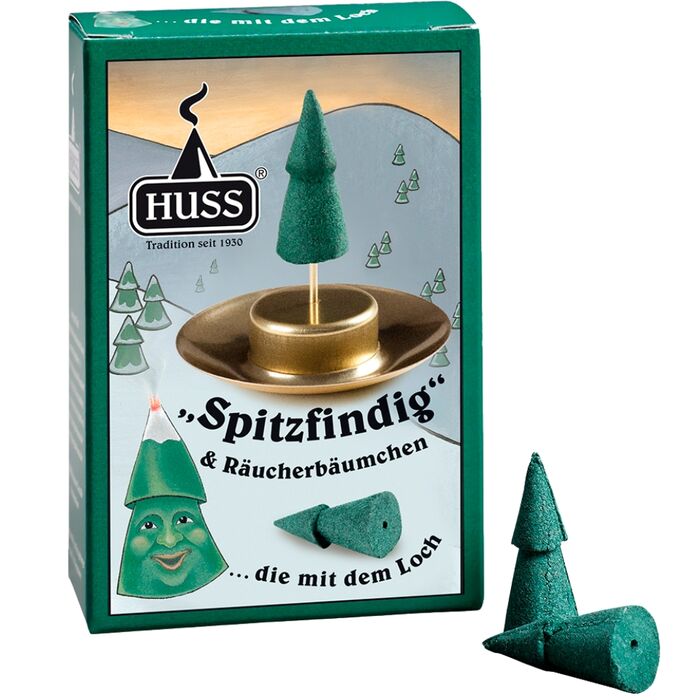 HUSS - Spitzfindig Rucherkerzen Nadelholzduft mit Kerzenhalterung
