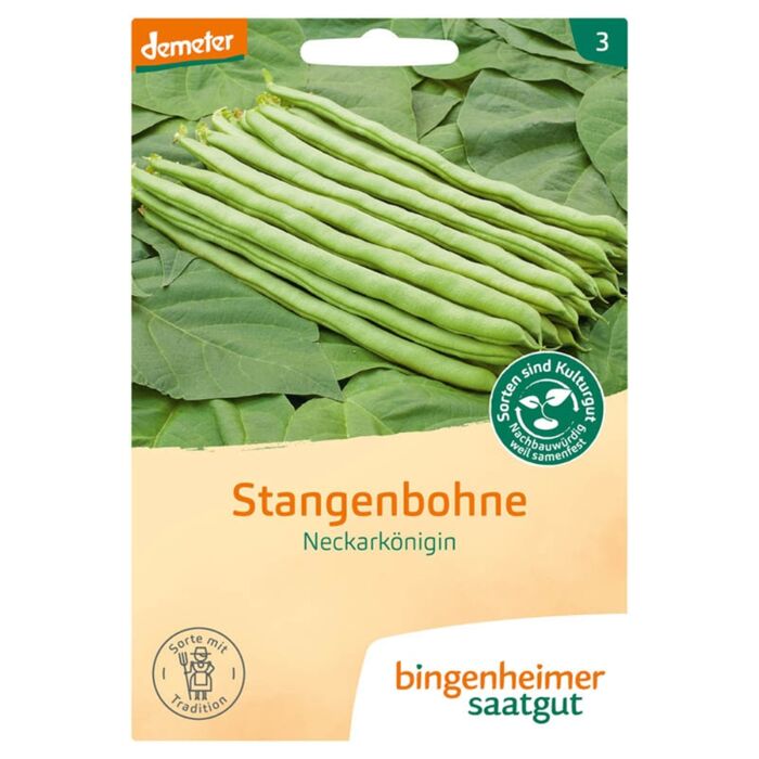 Bingenheimer Saatgut - Bio Stangenbohne Neckarkönigin - 2g Demeter