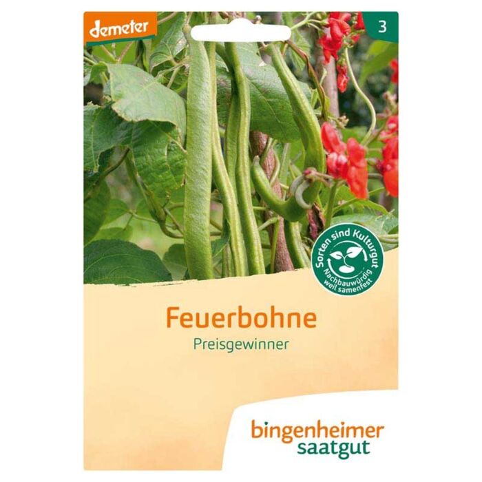 Bingenheimer Saatgut - Bio Feuerbohne Preisgewinner - ca. 25 Korn Demeter
