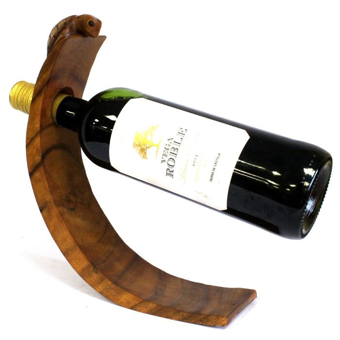 Davartis - Balance Weinflaschenhalter aus Holz - Schildkröte