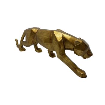 Davartis - Kunstharz Dekoobjekt Jaguar goldfarben 46cm