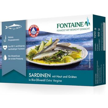 Fontaine - Sardinen in Olivenöl - 120g mit Haut & Gräten