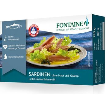 Fontaine - Sardinen in Bio Sonnenblumenl - ohne Haut &...