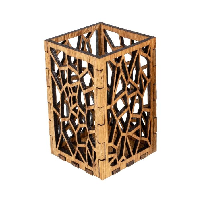 Davartis - Stiftehalter mit geometrischen Formen - aus Eichenholz