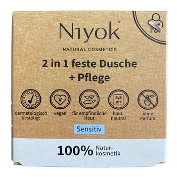 Niyok - 2in1 Feste Dusche & Pflege - 80g Sensitiv