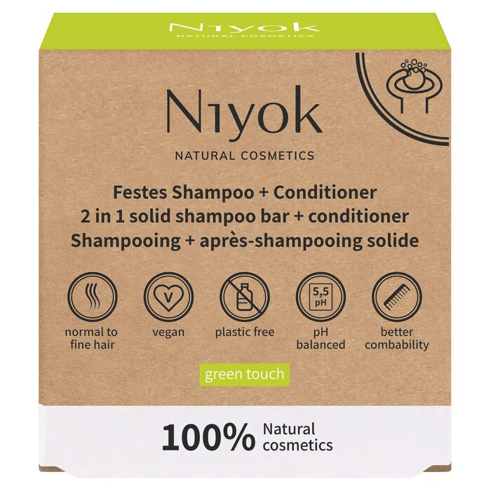 Niyok - 2in1 Festes Shampoo & Conditioner - 80g Green touch